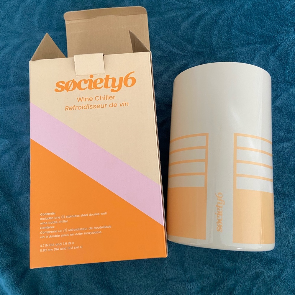 Society6 Wine Chiller in Orange and Cream